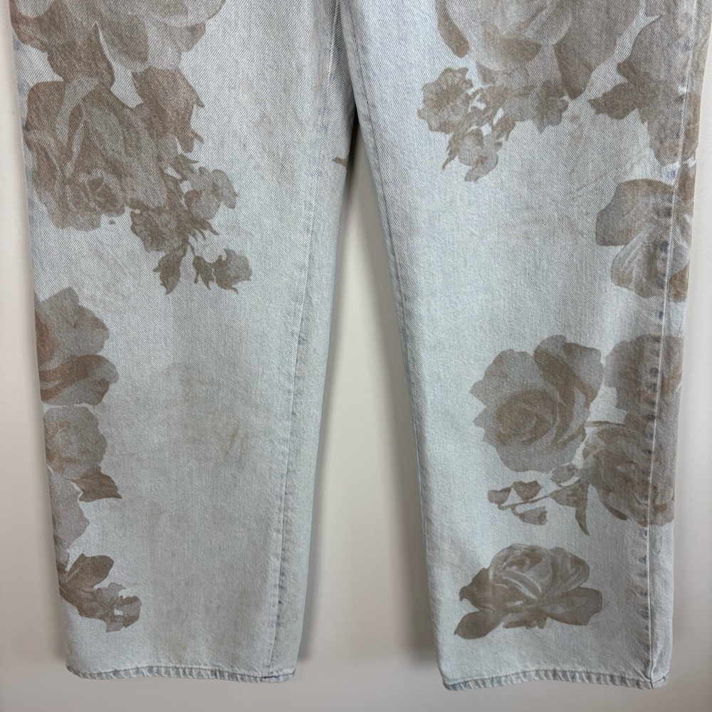 Free People Tinsley Printed Wide Leg Jeans in Daylight Combo Size 28 - Picture 7 of 16